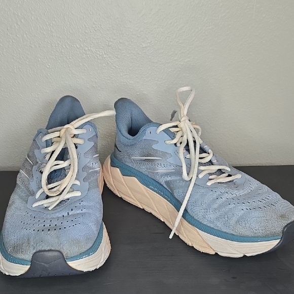 HOKA ONE ONE Arahi 5 Lightweight Lace-Up Sneakers Blue Fog Mesh Size 9.5 - Picture 1 of 9